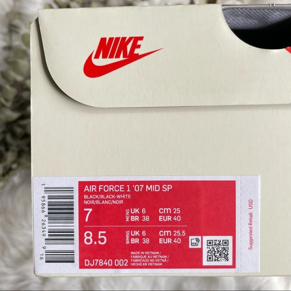 Nike x Stussy Air Force 1 Mid 07 Light Bone W8.5 DJ7840-002 NIB